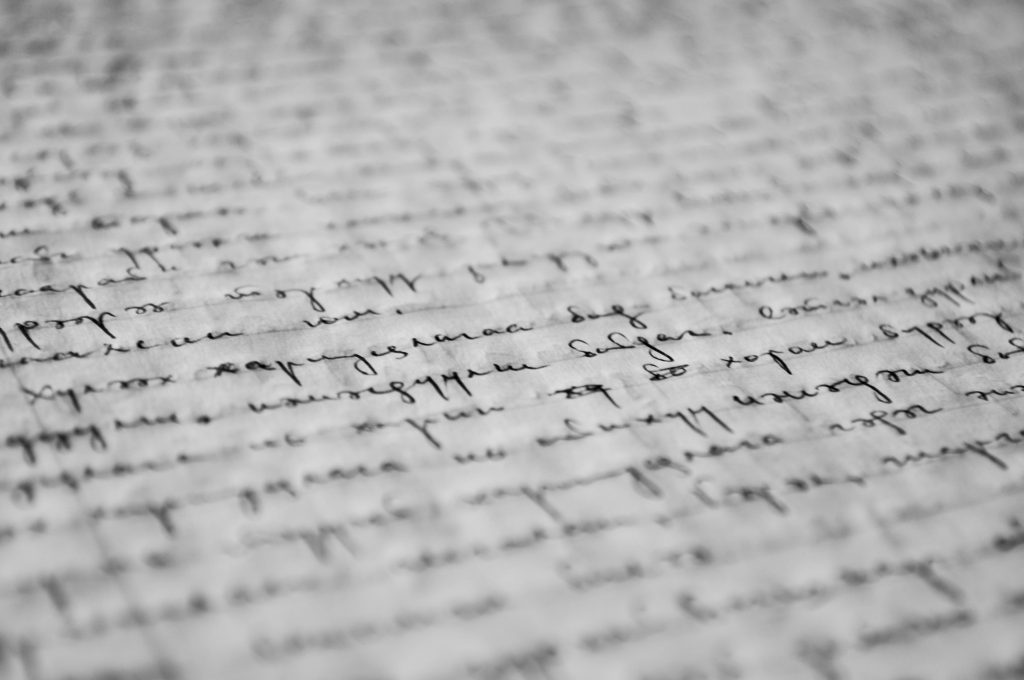 Handschrift auf Papier